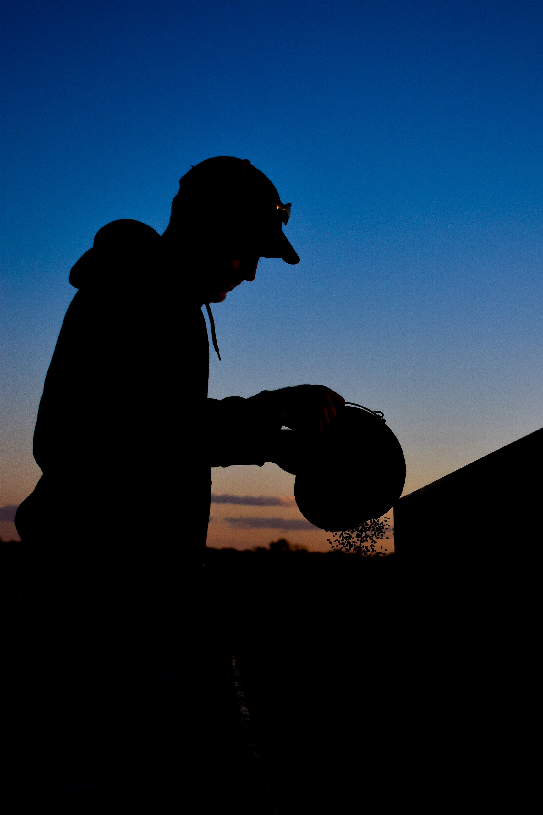 Farmer Sowing Seeds Silhouette